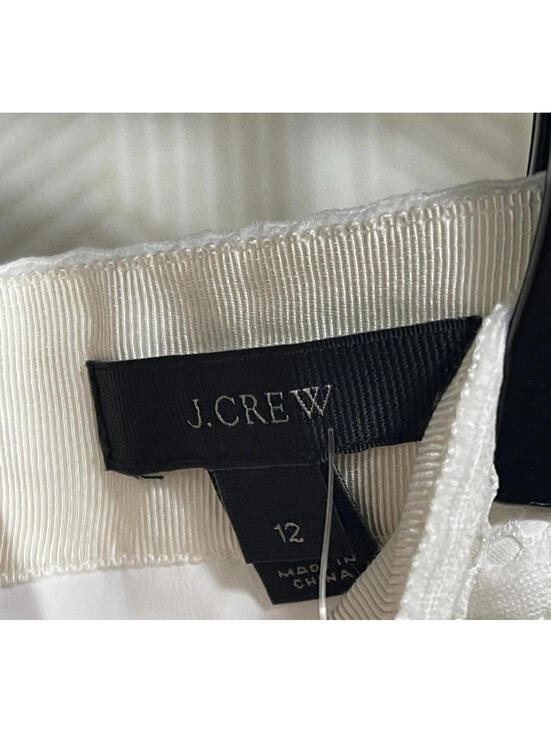 NWT J. Crew Striped Eyelet Skirt White A-line Knee Length Women's Lace Career 12 - Picture 7 of 8
